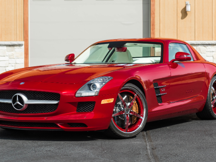 The 563 horsepower 2011 Mercedes-Benz SLS AMG is powered by its handbuilt 6.3-liter V8 engine.