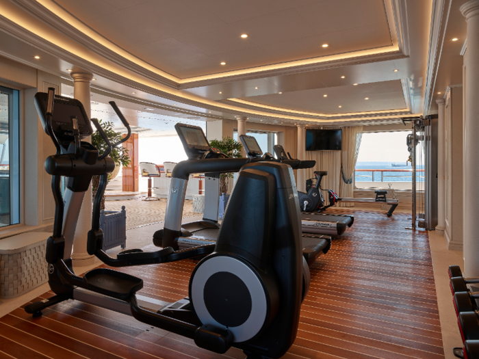 Near the spa is the fully equipped gym — complete with several live lemon trees.