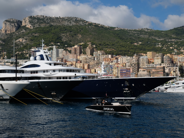 One evening, I got on board the largest vessel on display at the yacht show, a 365-foot superyacht called Tis.