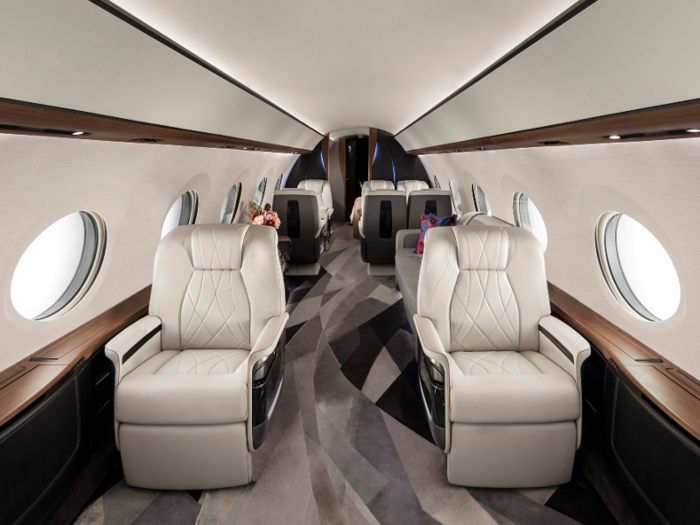 The seats can be converted into beds and are positioned adjacent to the windows and cabin controls.