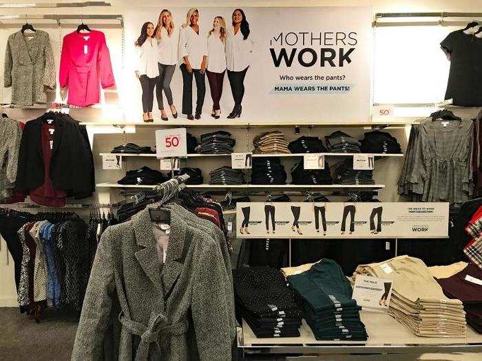 The store was organized into different lifestyle sections, including this area designated for work clothing, where we spotted more sale signs.