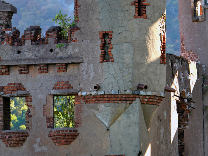 Wear and tear from the elements is visible on the walls that still stand.