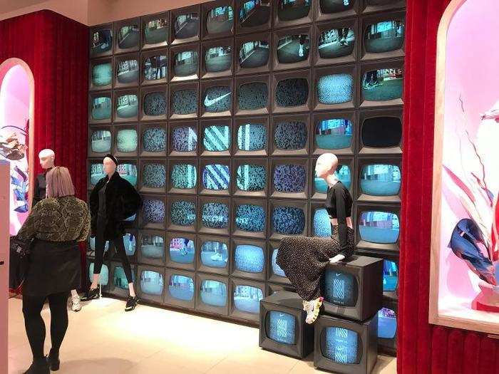 There was also a wall of television sets.