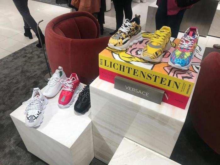 The shoe department was bright and vibrant, filled with fun sneakers like these and general whimsy.