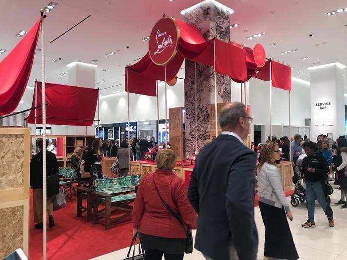 There were also several luxury brands featured prominently on the ground level, including Christian Louboutin.