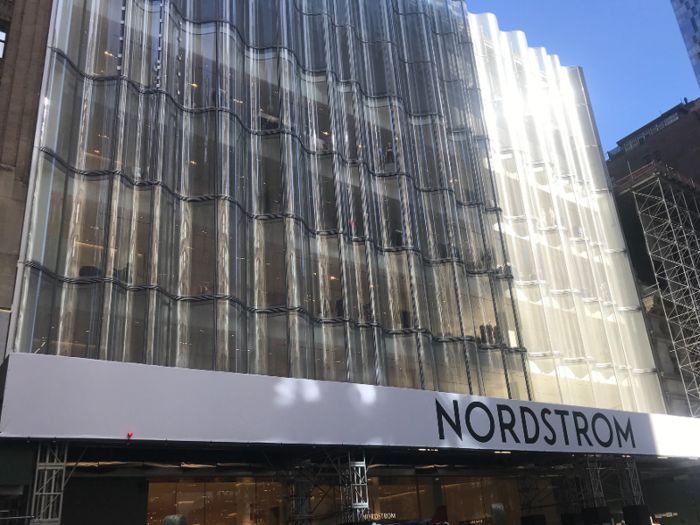 Once I got closer, I caught a glimpse of the gleaming wavefront facade, specially designed to maximize natural light in the store.