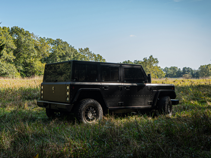 The all-aluminum SUV has a 15-foot ground clearance.