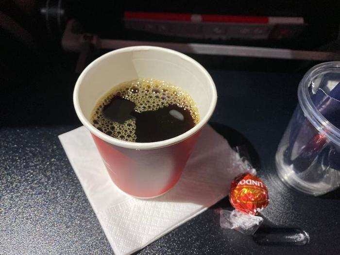 I also had a cup of coffee, which came with a chocolate.