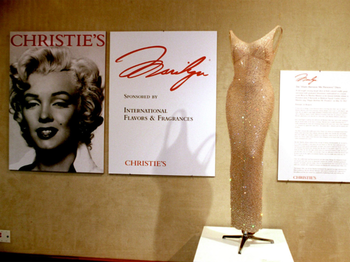 Marilyn Monroe’s "Happy Birthday, Mr. President" dress, which was covered in 2,500 rhinestones, sold for $1,267,500 at a Christie