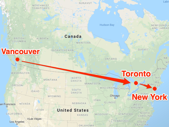 I had a two-hour layover in Toronto ...