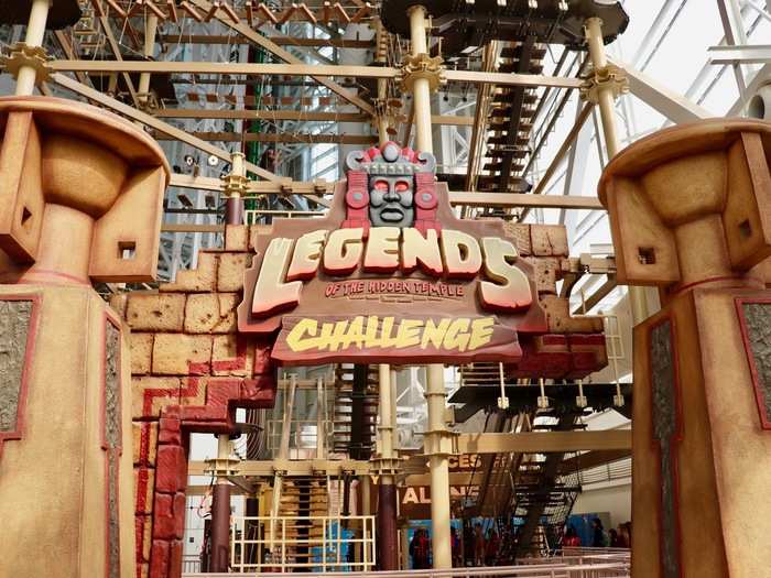 However, there were some tamer thrills available as well, like this ropes course themed after Legends of the Hidden Temple, a television show that aired in the 1990s and was recently rebooted.