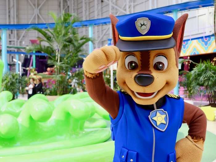 ... and there were multiple opportunities to meet some characters from different television shows. First, we ran into Chase from Paw Patrol.