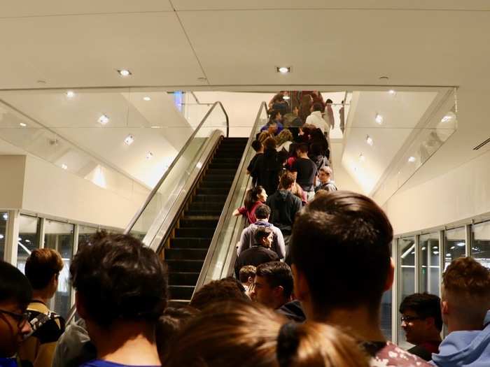 I arrived at the mall after a short shuttle from the bus stop and made my way to the interior with a group of high school students who appeared to be coming on a class trip to opening day.