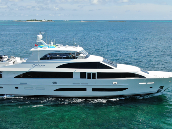 3. The Hargrave G120 is a motoryacht that can accommodate 10 guests and six crew members and prioritizes speed and long-range efficiency.