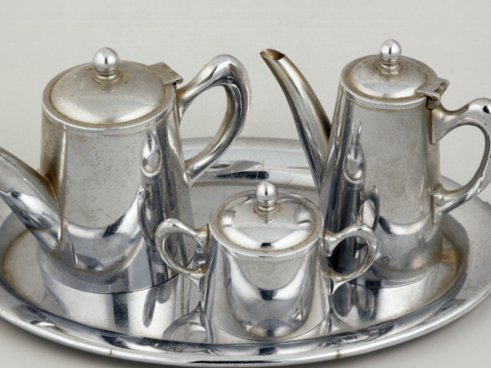 Antique "silver" serving plates look expensive but are actually not worth a lot of money.
