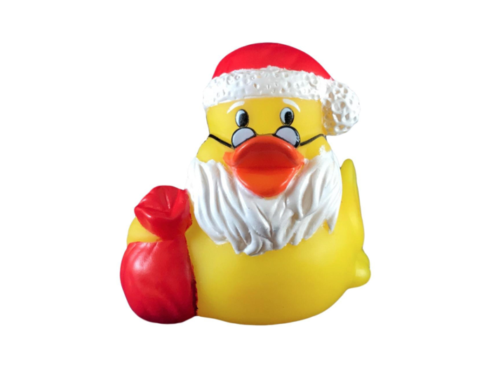 A rubber ducky masquerading as Santa