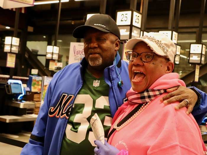 "Some people go to the Super Bowl, some people go to Tour de France," said Myers, holding her prized first receipt, which she got from her speedy purchase of a fruit bar. "I come to the Wegmans opening."