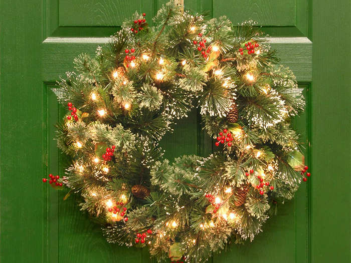 A traditional Christmas wreath