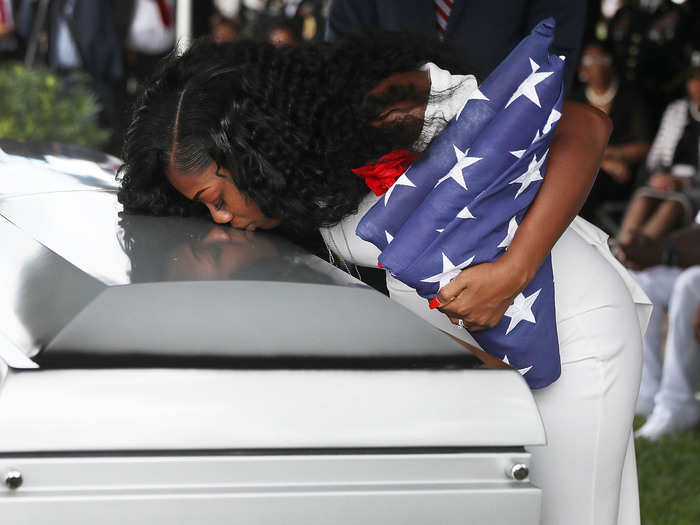 In October 2017, Trump forgot the name of slain US army sergeant Sgt. La David Johnson, while he was on the phone with his widow. Johnson was killed in an ambush in Niger while in active service. Myeshia Johnson said the call with Trump made her cry, and that Trump told her that her husband "knew what he had signed up for."