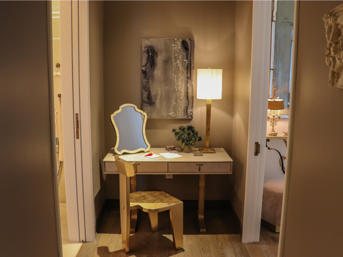 A dressing hall leads toward the master suite.