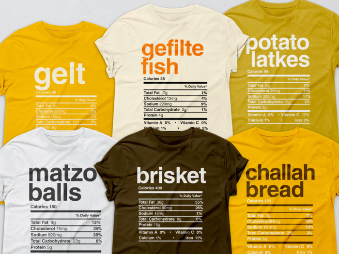 Shirts inspired by their favorite Jewish foods