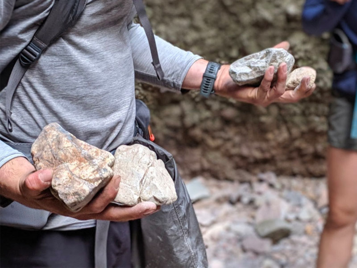 They showed us different rocks ...