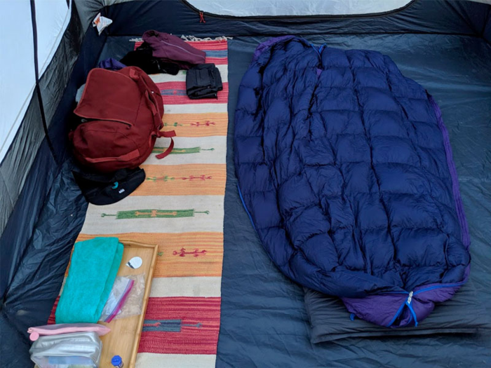 They also provided us with sleeping pads, small personal tables, and a woven mat to make the tent feel more comfortable. It was a nice and thoughtful touch.