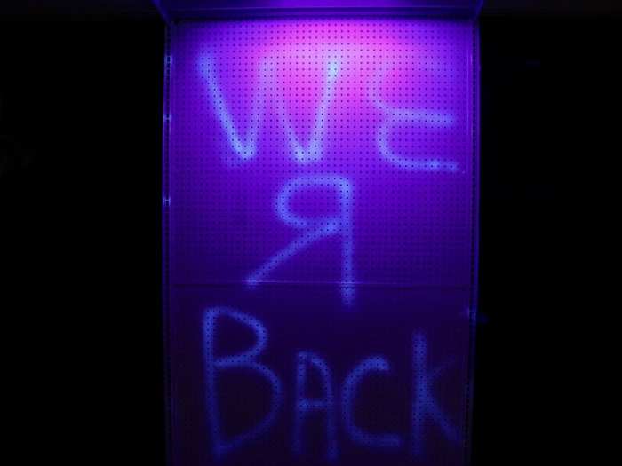 We also found some ominous messages under blue light that, in another setting, might have been seen as optimistic for the struggling retailer.