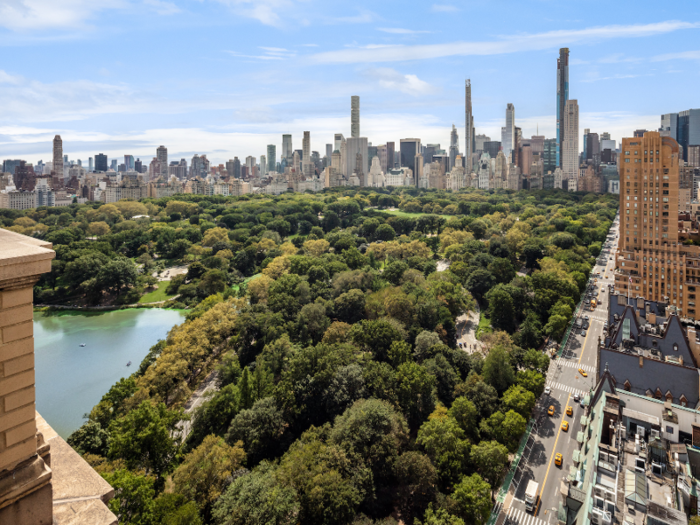 The views of Manhattan include the slender, super-tall skyscrapers rising along Billionaires