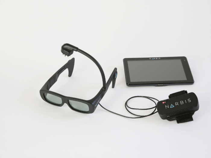 Narbis positions its glasses, which also come with a tablet, as a weekly training exercise for your brain. It recommends wearing them two or three times a week for half-hour intervals.