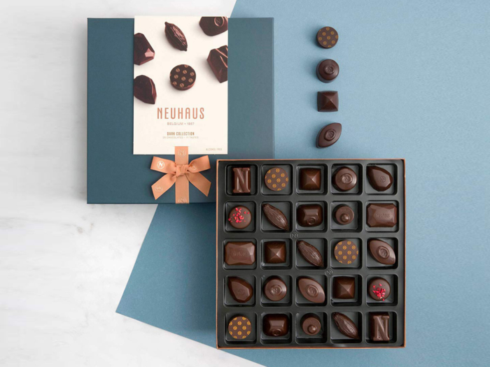 A box of luxury Belgian chocolates