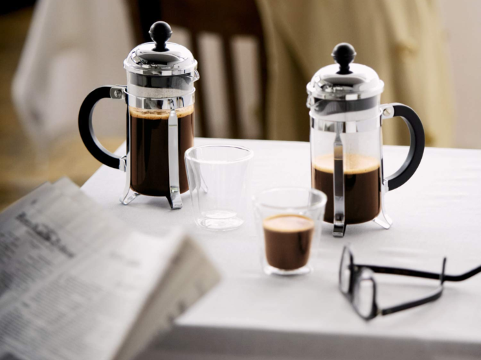 A classic French press