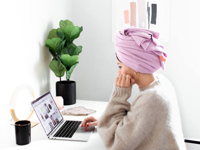 A hair towel that cuts drying time in half