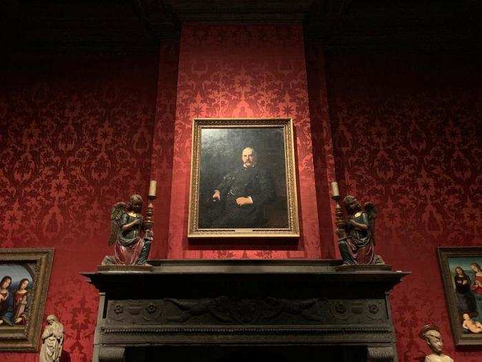 Morgan used to have a portrait of his father hanging above the mantle opposite his desk. But that painting has been replaced with a self-portrait of Morgan made to hide his biggest insecurity: his red nose.