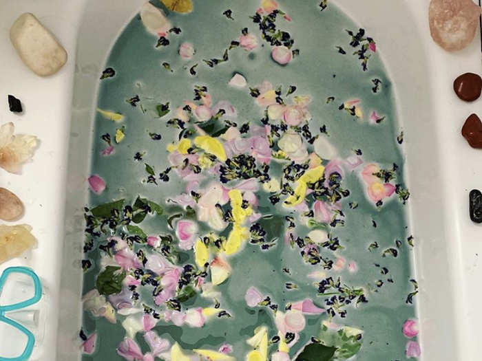 This is empowering and accessible, she says, "because we all know what it is like to feel one way before a bath and totally different when we get out."