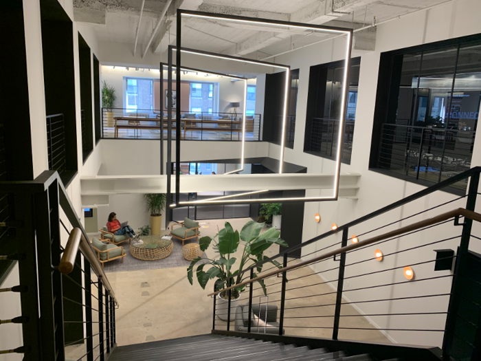 The coworking spaces are "not cookiecutter," according to LiVigne. Each location has a unique theme based on the space and its history. This Convene location