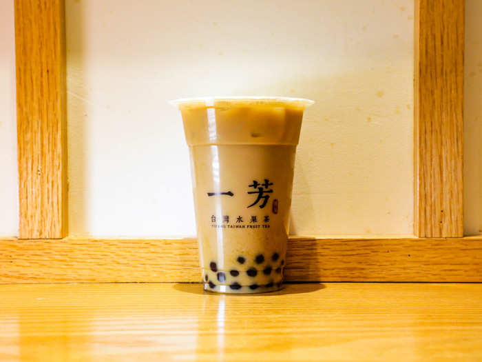 After it was shaken, my brown sugar milk tea looked just like any old bubble tea.