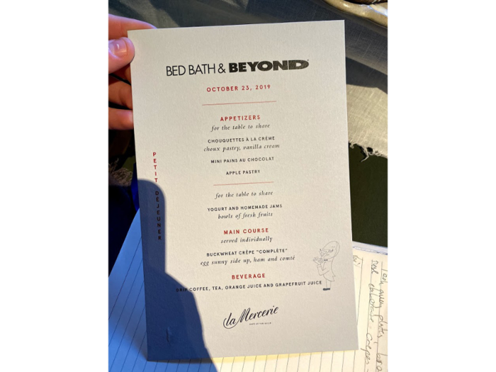 We were seated at a long table filled with pastries, jams, and fruit, and were immediately offered a selection of espresso-based drinks and fresh juices. The breakfast selection was nothing short of a multi-course meal — something way different than the oatmeal Seamon said she usually eats for breakfast.