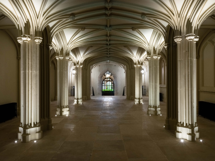 The Inner Hall is in a part of the castle which dates back to the mid-14th century, when King Edward III had turned Windsor into a palace. Here