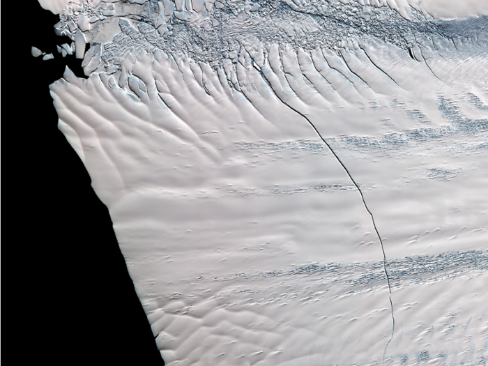 One particularly large glacier called Pine Island Glacier made headlines in 2017, when it lost a chunk of ice four times the size of Manhattan. Scientists estimate that if it melts, global seas could rise by 1.7 feet.