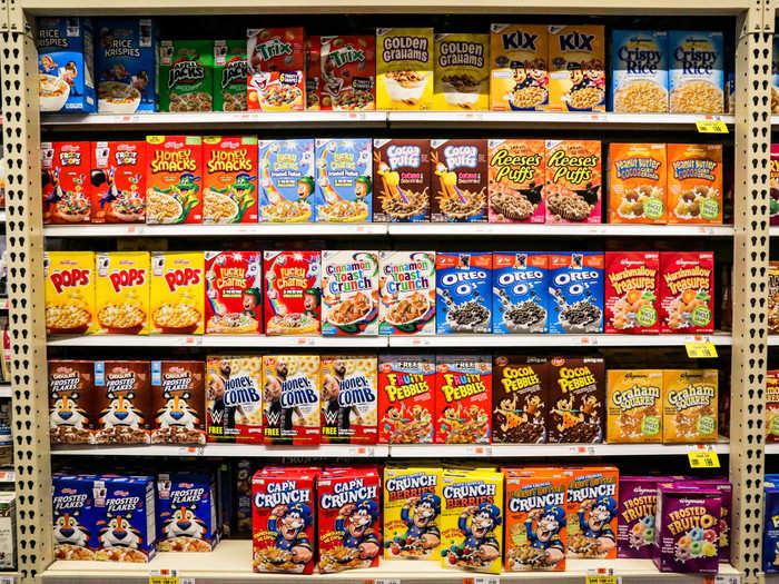 But there was also a remarkably complete selection of every kind of branded cereal a kid could dream up for a cartoon-filled Saturday morning.