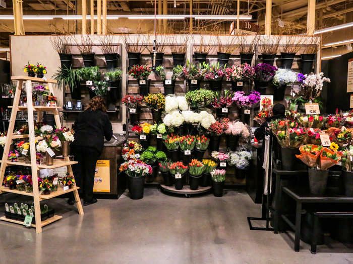 However, we were there to pick up a few snacks, so we moved past the produce section. I was stunned by this array of fresh flowers.