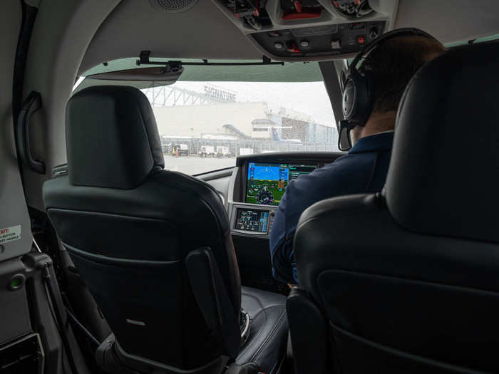 Thanks to the minivan-like layout, the passengers and pilot occupy the same space.