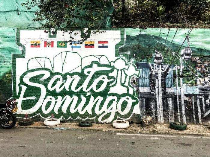 Some of this art also shows how integral the cable cars are to the community, like this mural in Santo Domingo.