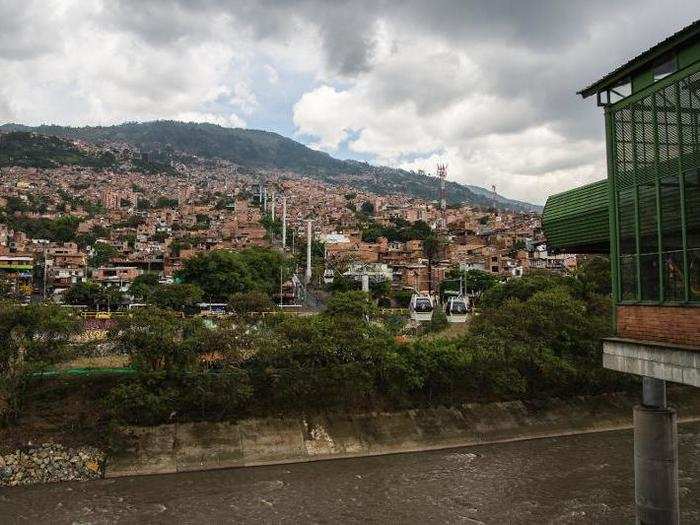 You can see the cable cars rising up the mountain from the metro stations.