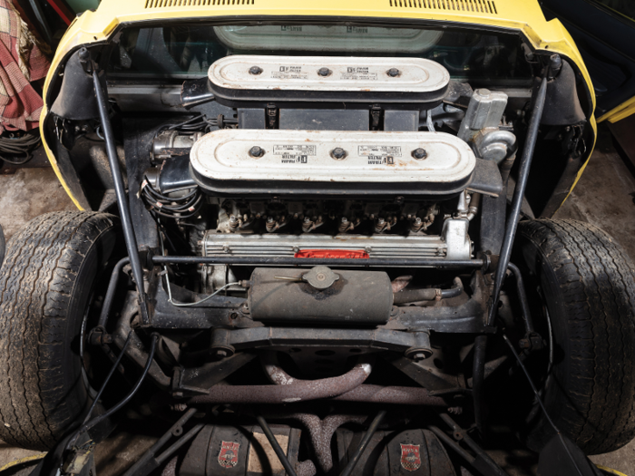 The yellow sports car still has its original engine.