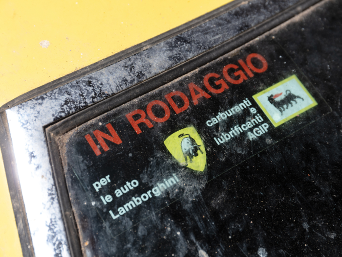 These documents include its original 1971 German registration, original license plates, and service books, and documents from the second owner such as letters exchanged with the Lamborghini factory.