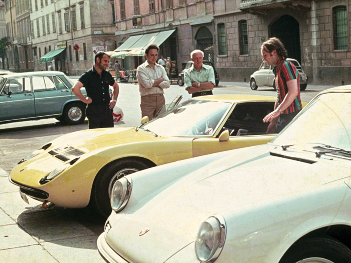 ...and this one when the same owner brought his Lamborghini and Porsche 911 to Cremona, Italy in 1975...