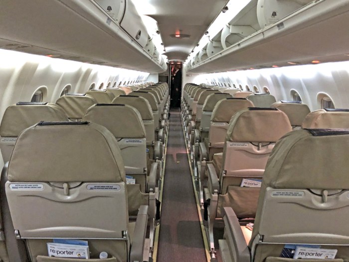 The plane landed at Billy Bishop Airport on-time and emptied rather quickly.