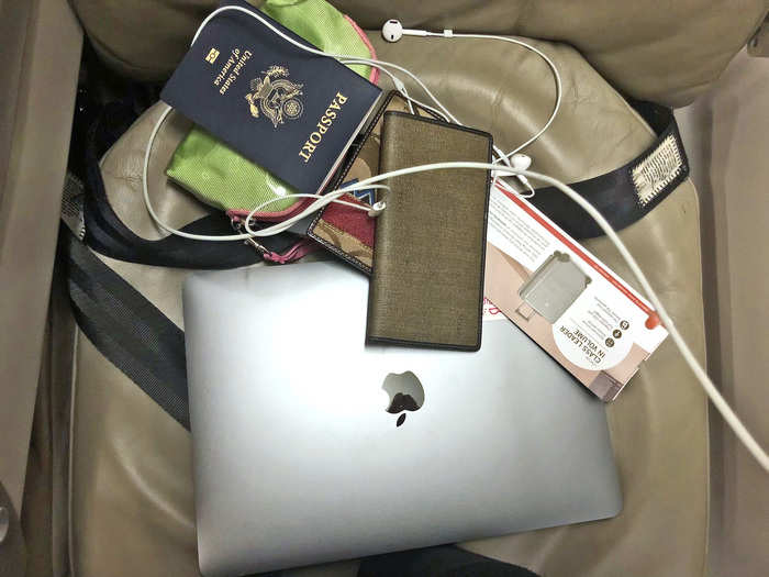 I had to take my essentials out of my carry-on and take them with me onto the plane. Here